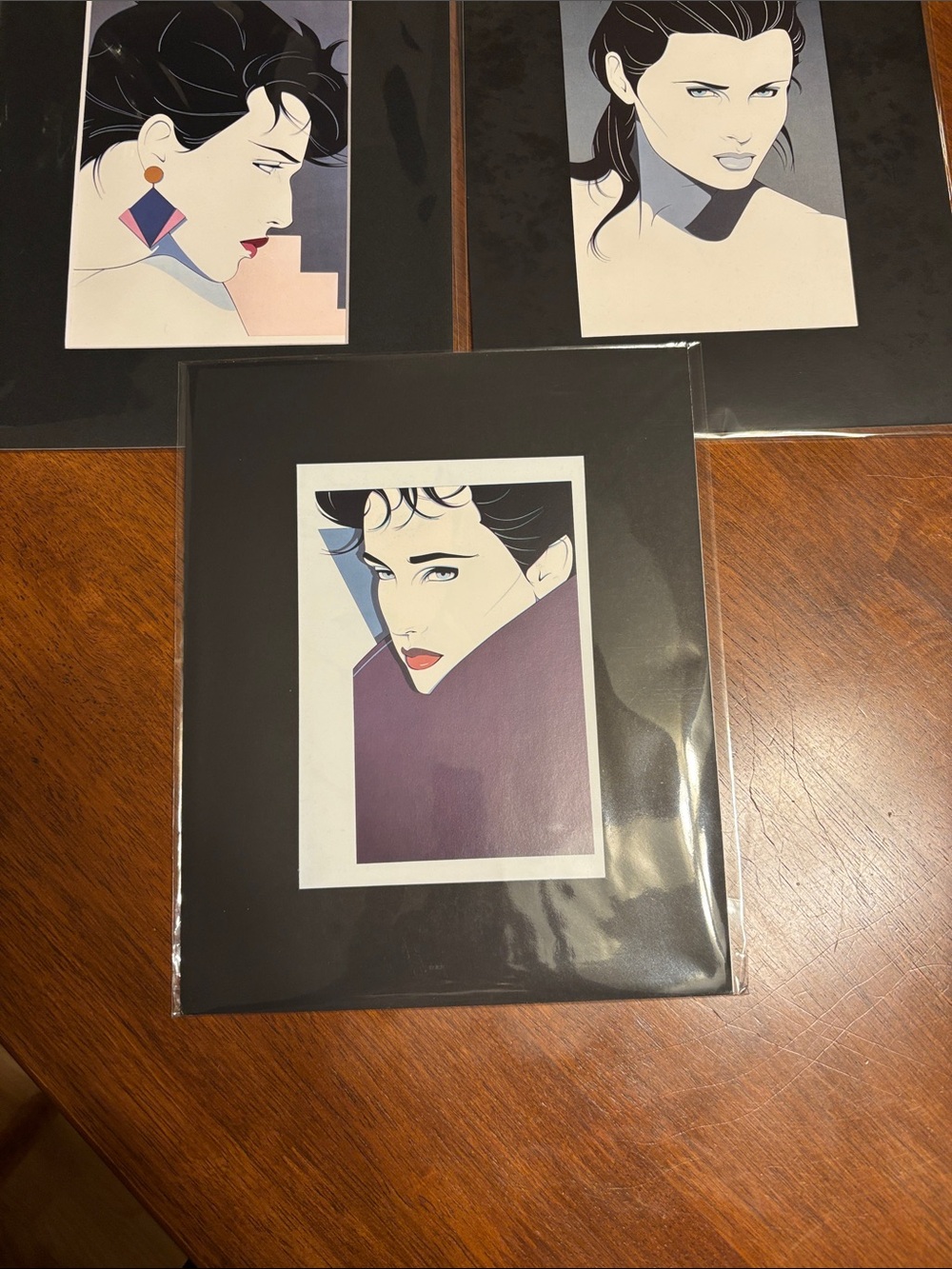 Set of 3 Patrick Nagel Art Prints Mounted & Matted 8x10